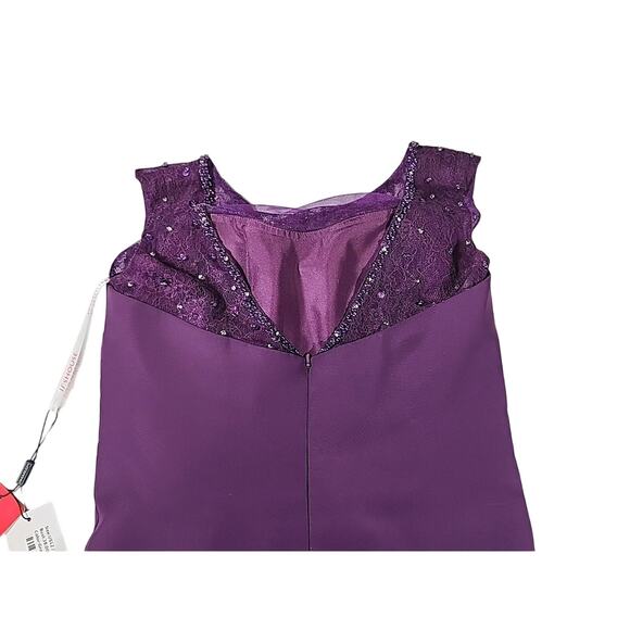 JJs House Cocktail Ruched Dress 12 Scoop A-line Knee Length Wedding Prom Formal - Picture 8 of 8